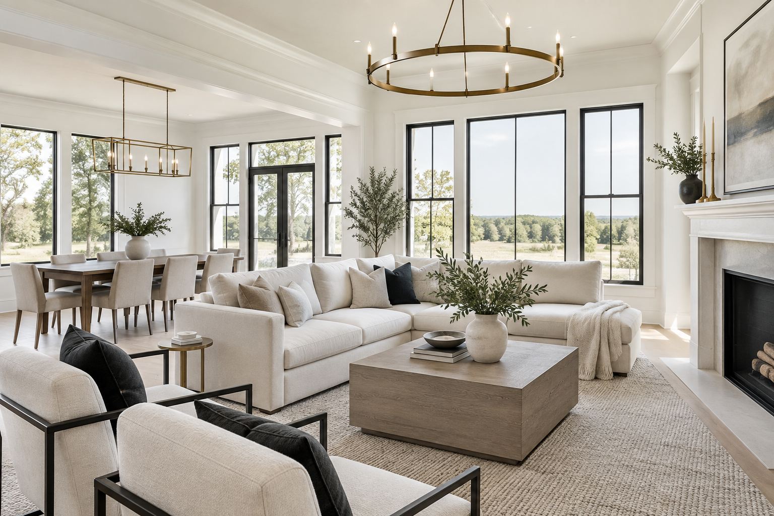 A bright Greater Boston area home interior, illustrative